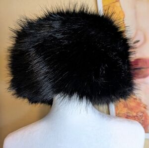 Black Faux Fur Hat